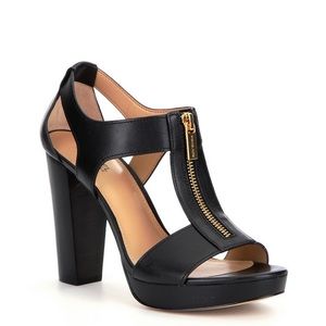 Michael Kors Black block heals with zippers